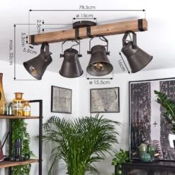 Aduard Deckenleuchte Braun, Schwarz, 4-flammig -Lampe Verkäufe aduard deckenleuchte h3538364 3