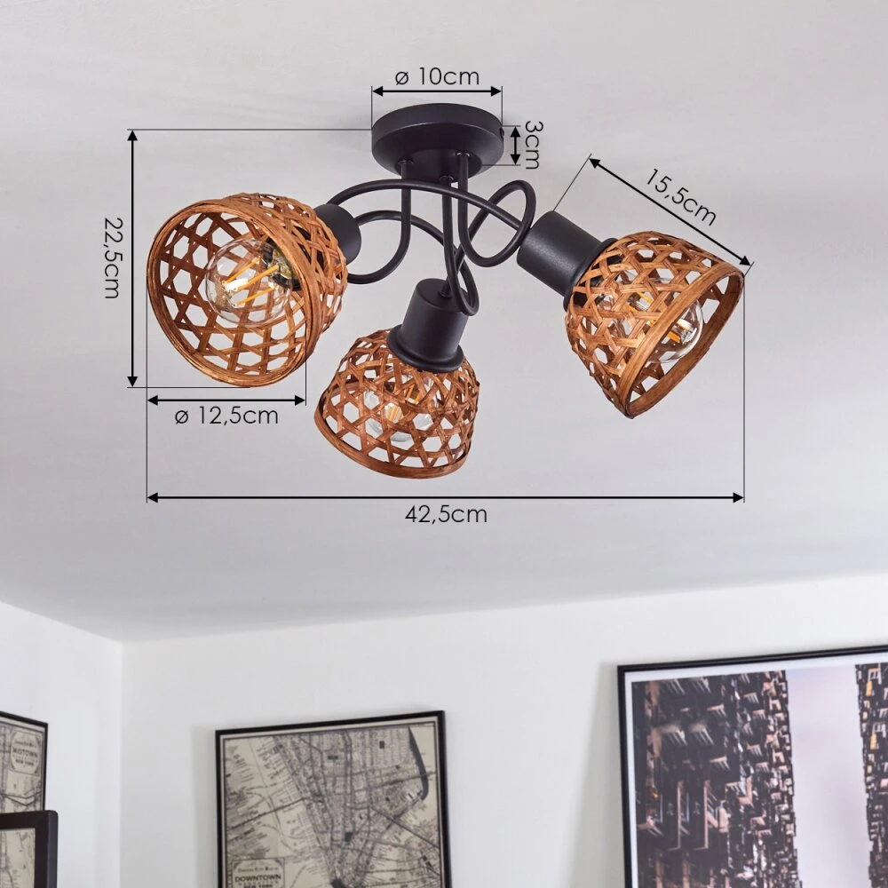 Aeschi Deckenleuchte Schwarz, 3-flammig 6 Aeschi Deckenleuchte Schwarz, 3-flammig – Bild 4