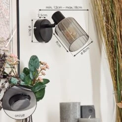 Aggebo Wandleuchte Glas 8 Cm Schwarz, 1-flammig -Lampe Verkäufe aggebo wandleuchte glas 8 cm h3728963 3