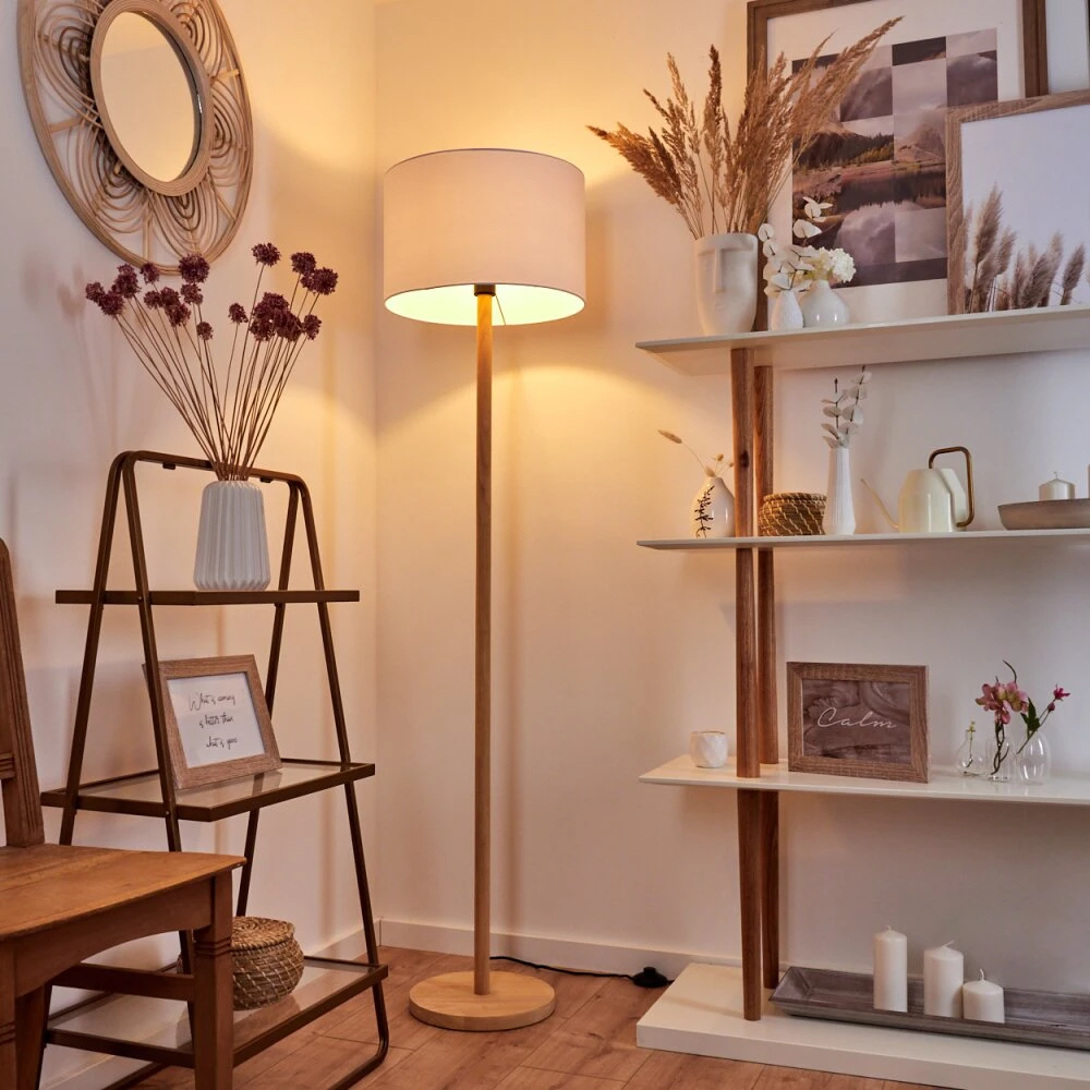 Akrema Stehleuchte Naturfarben, Schwarz, 1-flammig 3 Akrema Stehleuchte Naturfarben, Schwarz, 1-flammig