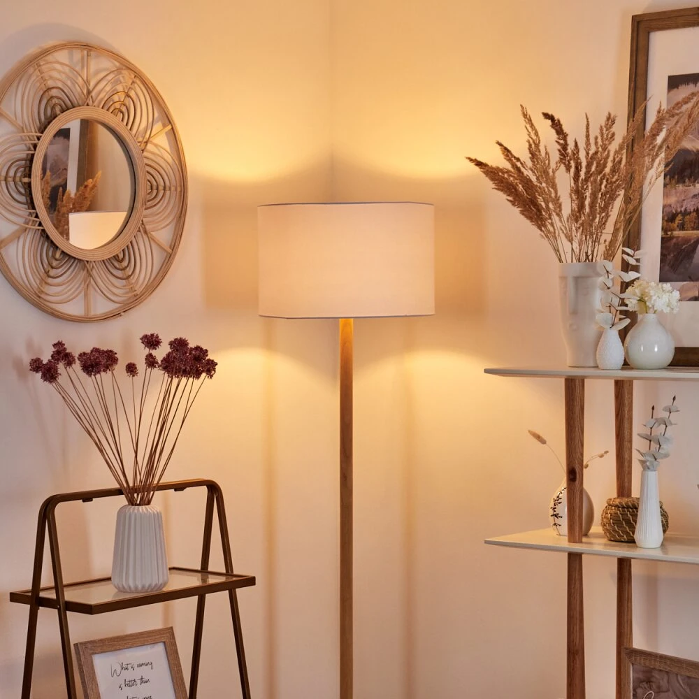 Akrema Stehleuchte Naturfarben, Schwarz, 1-flammig 10 Akrema Stehleuchte Naturfarben, Schwarz, 1-flammig – Bild 8