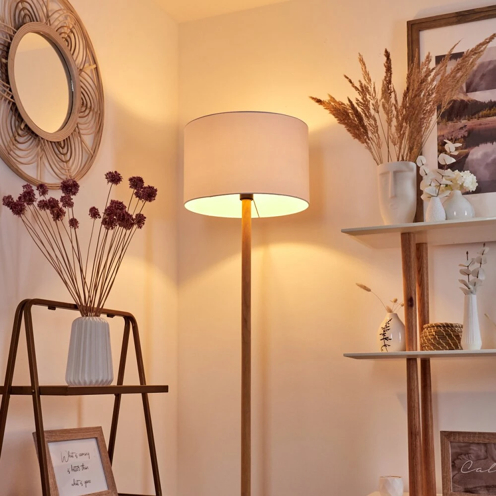 Akrema Stehleuchte Naturfarben, Schwarz, 1-flammig 12 Akrema Stehleuchte Naturfarben, Schwarz, 1-flammig – Bild 10