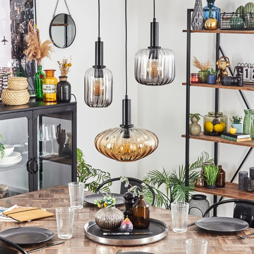 Alcofra Hängeleuchte Schwarz, 3-flammig 4 Alcofra Hängeleuchte Schwarz, 3-flammig – Bild 2