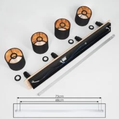 Alsen Deckenleuchte Holz Hell, Schwarz, 4-flammig -Lampe Verkäufe alsen deckenleuchte h3581285 4