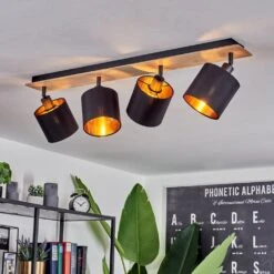 Alsen Deckenleuchte Holz Hell, Schwarz, 4-flammig -Lampe Verkäufe alsen deckenleuchte h3581285 8