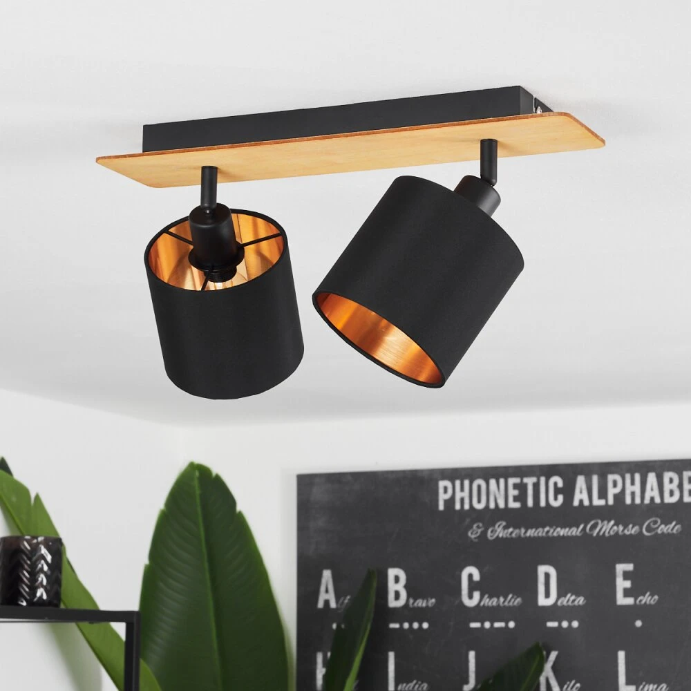 Alsen Deckenleuchte Braun, Schwarz, 2-flammig 4 Alsen Deckenleuchte Braun, Schwarz, 2-flammig – Bild 2