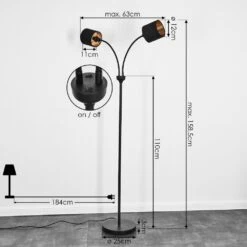 Alsen Stehleuchte Schwarz, 2-flammig -Lampe Verkäufe alsen stehleuchte h3452837 3