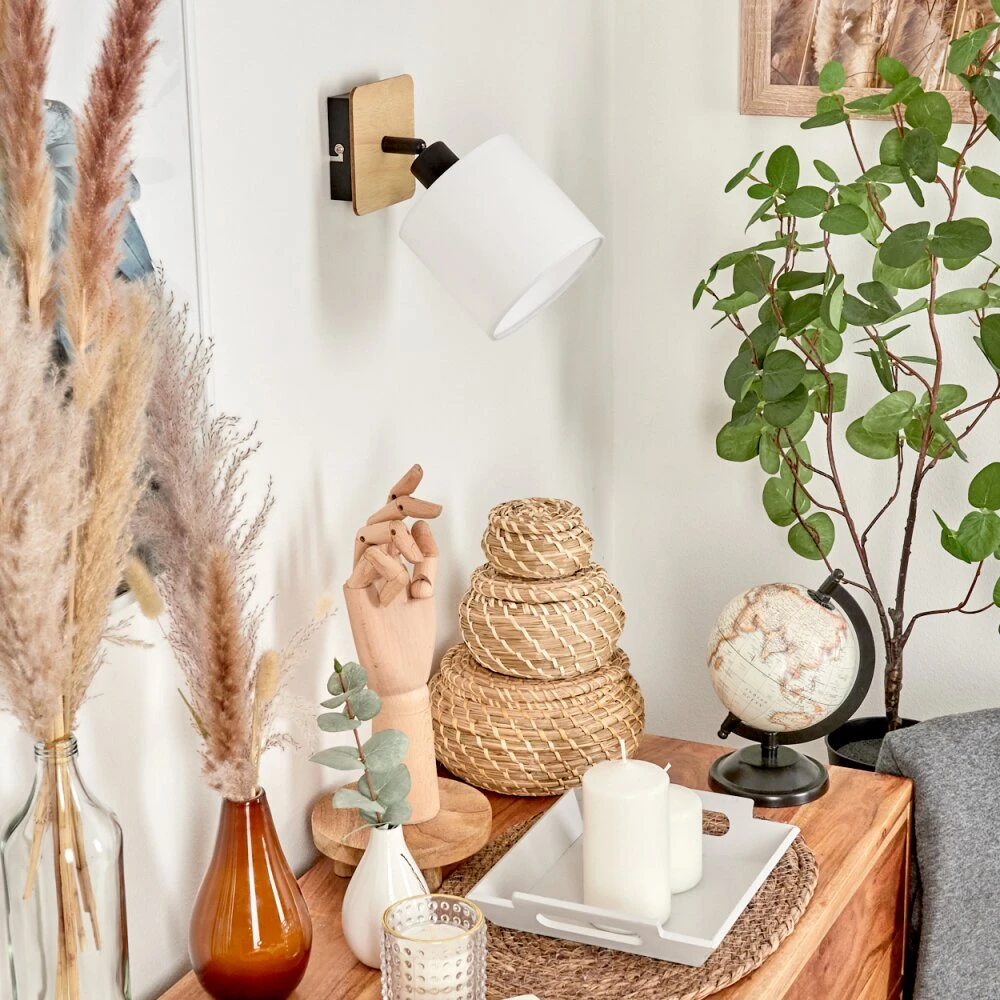 Alsen Wandleuchte Holz Hell, Schwarz, 1-flammig 4 Alsen Wandleuchte Holz Hell, Schwarz, 1-flammig – Bild 2