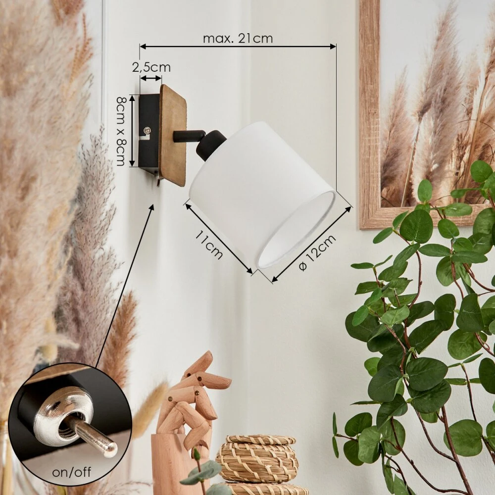 Alsen Wandleuchte Holz Dunkel, Schwarz, 1-flammig 6 Alsen Wandleuchte Holz Dunkel, Schwarz, 1-flammig – Bild 4