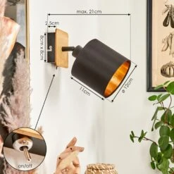 Alsen Wandleuchte Naturfarben, Schwarz, 1-flammig -Lampe Verkäufe alsen wandleuchte h3581339 3