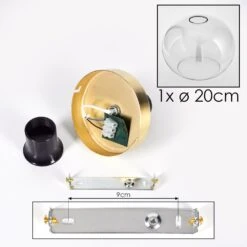 Apedo Deckenleuchte Glas 20 Cm Gold, Schwarz, 1-flammig -Lampe Verkäufe apedo deckenleuchte glas 20 cm h3771860 4