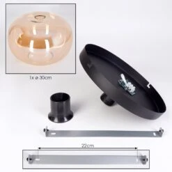 Apedo Deckenleuchte Glas 30 Cm Bernsteinfarben, 1-flammig -Lampe Verkäufe apedo deckenleuchte glas 30 cm h3856994 4