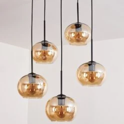 Apedo Hängeleuchte Glas 20cm Bernsteinfarben, 5-flammig -Lampe Verkäufe apedo haengeleuchte glas 20cm h3723043 7