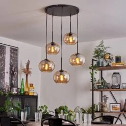 Apedo Hängeleuchte Glas 20cm Bernsteinfarben, 5-flammig -Lampe Verkäufe apedo haengeleuchte glas 20cm h3723043 8