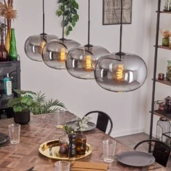 Apedo Hängeleuchte Glas 30 Cm Klar, Rauchfarben, 4-flammig