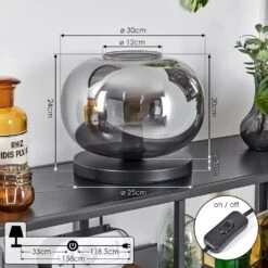 Apedo Tischleuchte Glas 30cm Schwarz, 1-flammig 17 Apedo Tischleuchte Glas 30cm Schwarz, 1-flammig -Lampe Verkäufe apedo tischleuchte glas 30cm h3780695 3