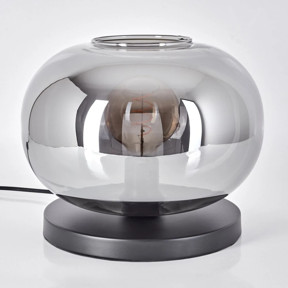 Apedo Tischleuchte Glas 30cm Schwarz, 1-flammig 10 Apedo Tischleuchte Glas 30cm Schwarz, 1-flammig – Bild 8