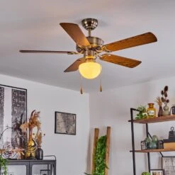 Apiao Deckenventilator Braun, Hellbraun, Holzoptik, Silber, 1-flammig -Lampe Verkäufe apiao deckenventilator h3605745 10