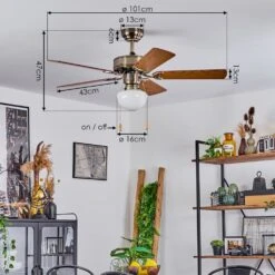 Apiao Deckenventilator Braun, Hellbraun, Holzoptik, Silber, 1-flammig -Lampe Verkäufe apiao deckenventilator h3605745 3