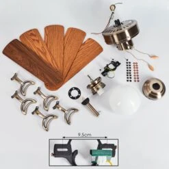 Apiao Deckenventilator Braun, Hellbraun, Holzoptik, Silber, 1-flammig -Lampe Verkäufe apiao deckenventilator h3605745 4