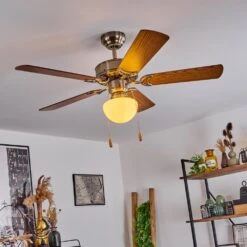 Apiao Deckenventilator Braun, Hellbraun, Holzoptik, Silber, 1-flammig -Lampe Verkäufe apiao deckenventilator h3605745 6