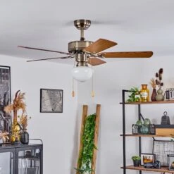 Apiao Deckenventilator Braun, Hellbraun, Holzoptik, Silber, 1-flammig -Lampe Verkäufe apiao deckenventilator h3605745 9