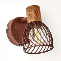 Arjen Wandleuchte Holz Dunkel, Rostfarben, 1-flammig -Lampe Verkäufe arjen wandleuchte h3336854 do1 12