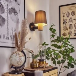 Atranco Wandleuchte Naturfarben, Schwarz, 1-flammig -Lampe Verkäufe atranco wandleuchte h3632635 8