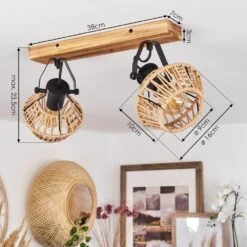 Auboncourt Deckenleuchte Naturfarben, 2-flammig -Lampe Verkäufe auboncourt deckenleuchte h3618899 3