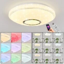 Auxerre Deckenleuchte LED Weiß, 2-flammig, Fernbedienung, Farbwechsler