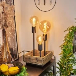 Avestruz Tischleuchte Braun, Schwarz, 3-flammig