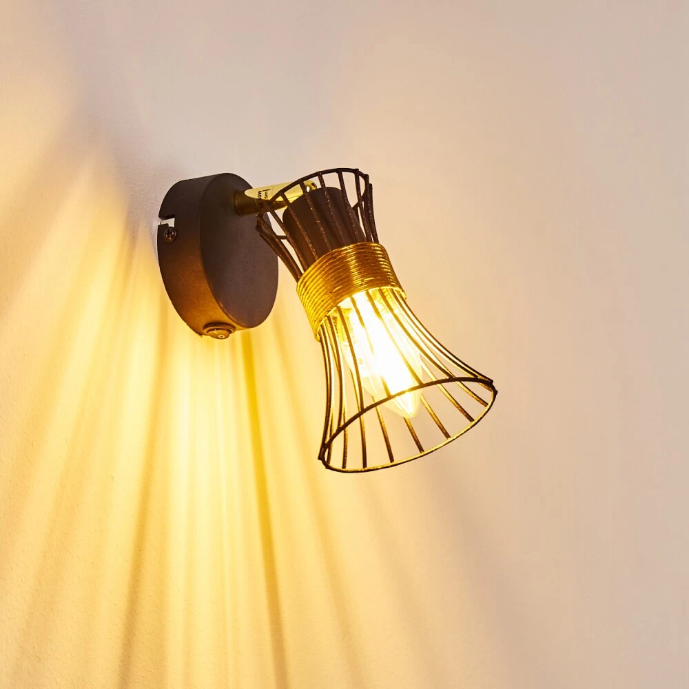 Ayen Wandleuchte Schwarz-Gold, 1-flammig 15 Ayen Wandleuchte Schwarz-Gold, 1-flammig – Bild 13