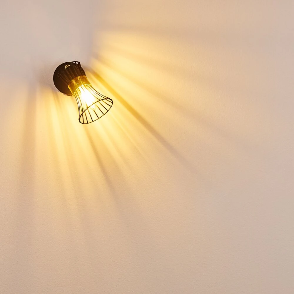 Ayen Wandleuchte Schwarz-Gold, 1-flammig 10 Ayen Wandleuchte Schwarz-Gold, 1-flammig – Bild 8