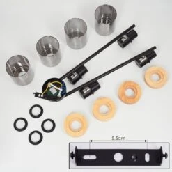 Azinhalinho Deckenleuchte Chrom, Schwarz, 4-flammig -Lampe Verkäufe azinhalinho deckenleuchte h3632796 4