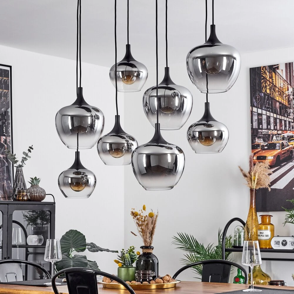 Azurara Hängeleuchte Schwarz, 8-flammig 4 Azurara Hängeleuchte Schwarz, 8-flammig – Bild 2