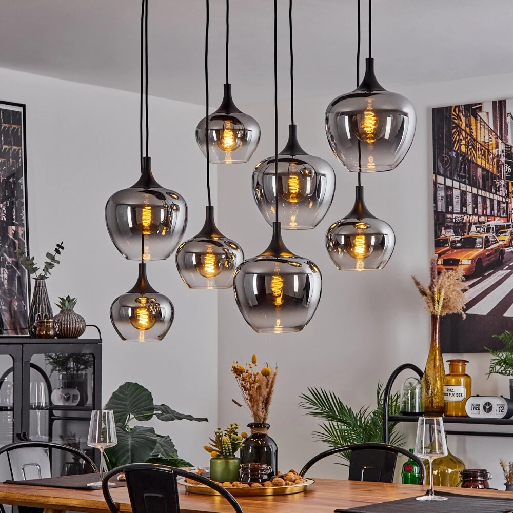 Azurara Hängeleuchte Schwarz, 8-flammig 9 Azurara Hängeleuchte Schwarz, 8-flammig – Bild 7