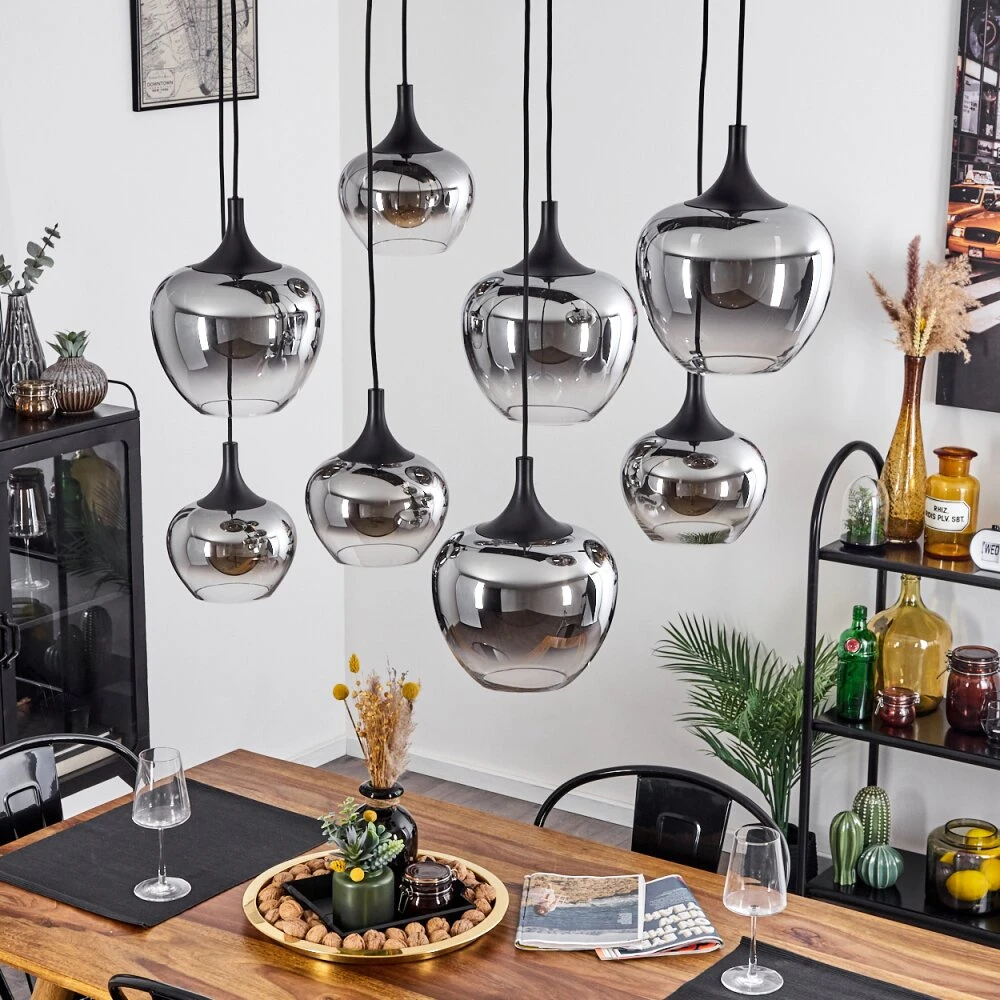 Azurara Hängeleuchte Schwarz, 8-flammig 12 Azurara Hängeleuchte Schwarz, 8-flammig – Bild 10