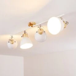 Banjul Deckenleuchte Holz Hell, Weiß, 4-flammig -Lampe Verkäufe banjul deckenleuchte h3320839 2