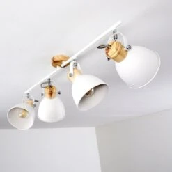 Banjul Deckenleuchte Holz Hell, Weiß, 4-flammig -Lampe Verkäufe banjul deckenleuchte h3320839 5