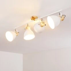 Banjul Deckenleuchte Holz Hell, Weiß, 4-flammig -Lampe Verkäufe banjul deckenleuchte h3320839 7