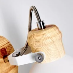 Banjul Wandleuchte Holz Hell, Weiß, 1-flammig -Lampe Verkäufe banjul wandleuchte h3320778 10