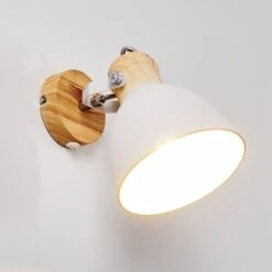 Banjul Wandleuchte Holz Hell, Weiß, 1-flammig -Lampe Verkäufe banjul wandleuchte h3320778 11