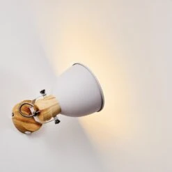 Banjul Wandleuchte Holz Hell, Weiß, 1-flammig -Lampe Verkäufe banjul wandleuchte h3320778 12