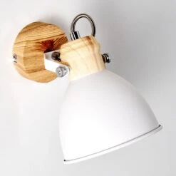 Banjul Wandleuchte Holz Hell, Weiß, 1-flammig -Lampe Verkäufe banjul wandleuchte h3320778 13
