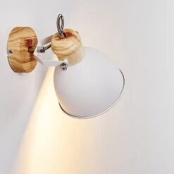 Banjul Wandleuchte Holz Hell, Weiß, 1-flammig -Lampe Verkäufe banjul wandleuchte h3320778 3