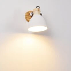 Banjul Wandleuchte Holz Hell, Weiß, 1-flammig -Lampe Verkäufe banjul wandleuchte h3320778 7