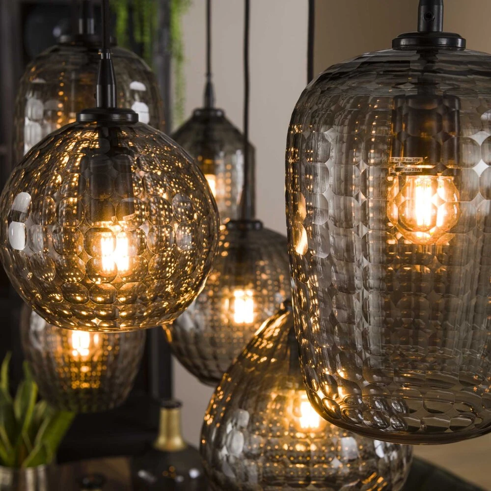 Barcarena Pendelleuchte Schwarz, 7-flammig 6 Barcarena Pendelleuchte Schwarz, 7-flammig – Bild 4