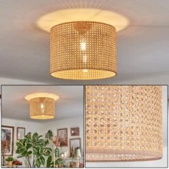 Barcos Deckenleuchte 40 Cm Braun, Naturfarben, 1-flammig