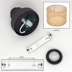 Barcos Deckenleuchte 40 Cm Braun, Naturfarben, 1-flammig -Lampe Verkäufe barcos deckenleuchte 40 cm h3948804 4