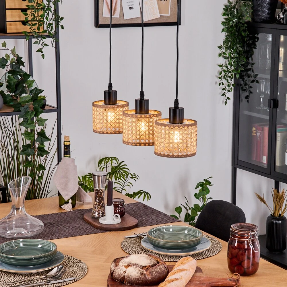 Barcos Hängeleuchte Naturfarben, Schwarz, 3-flammig 13 Barcos Hängeleuchte Naturfarben, Schwarz, 3-flammig – Bild 11